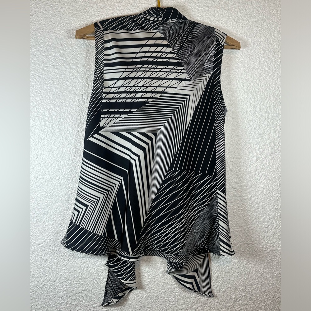 Kasper Separates Satin Zigzag Lines Print With Ti… - image 2